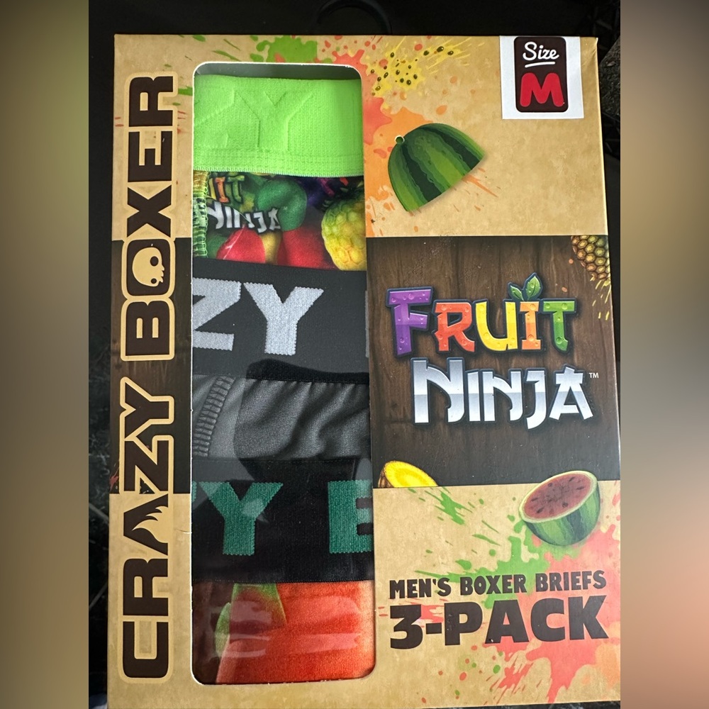Crazy Boxer Men's Boxer Briefs 3-Pack - Green, Black, Multicolor